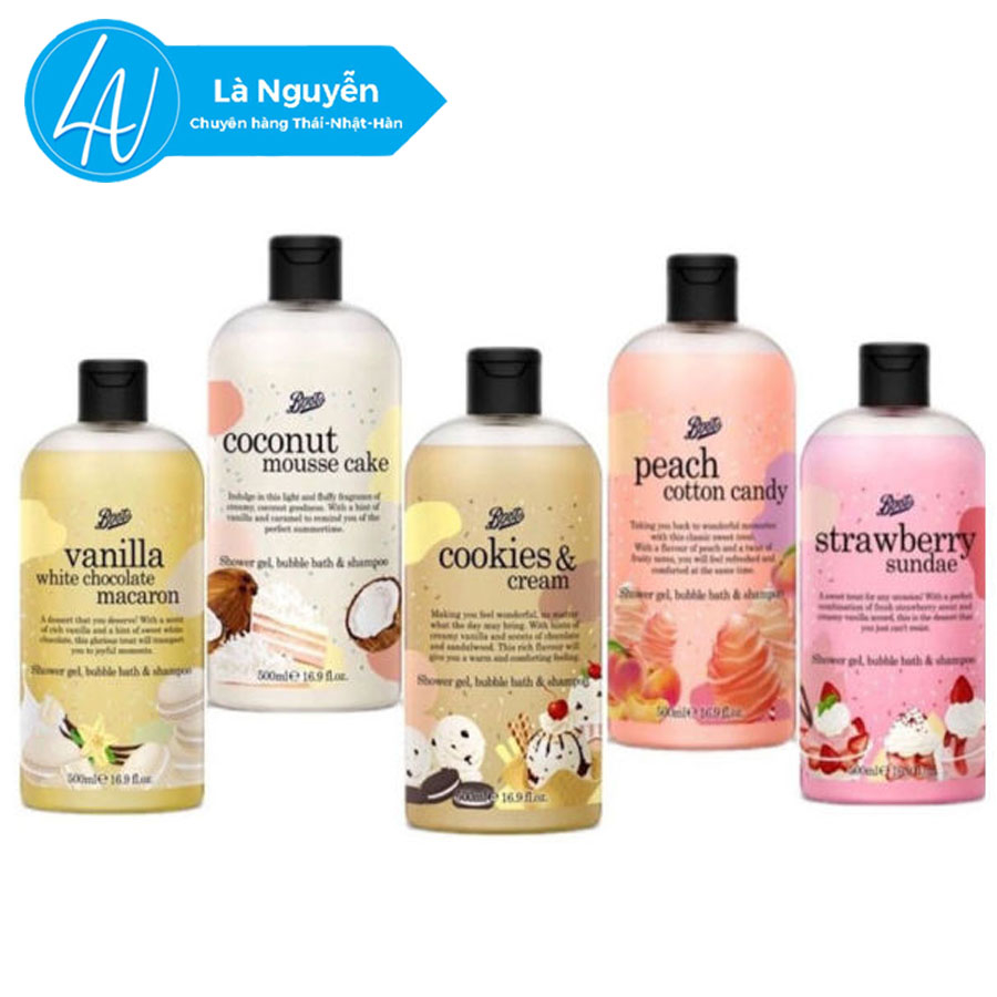 Sữa tắm gội Boots shower gel Bubble Bath and Shampoo Thái Lần 500ml