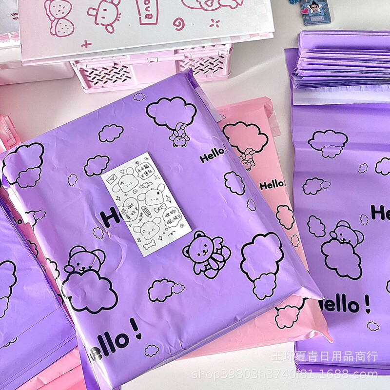 Túi niêm phong hoạ tiết hoạt hình màu pastel