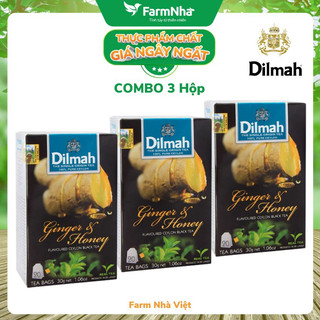 Trà dilmah ginger & honey vị gừng và mật ong túi lọc 30g 20 túi x 1.5g - tinh hoa trà sri lanka