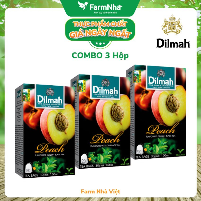 Trà Dilmah Peach vị Đào túi lọc 30g 20 túi x 1.5g - Tinh hoa trà Sri Lanka