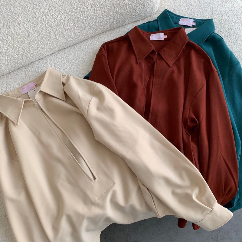 SM008 Sơmi xẻ cổ V