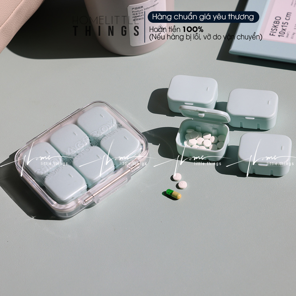 Hộp đựng thuốc chia ngăn mini nắp kín chống ẩm
