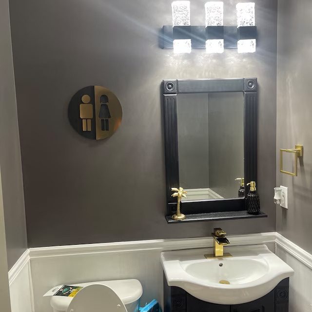 Sign cửa phòng tắm sang trọng, Bảng hiệu phòng tắm, Trang trí phòng tắm, Bảng hiệu cabin bằng Nhôm Aluminum chống nước