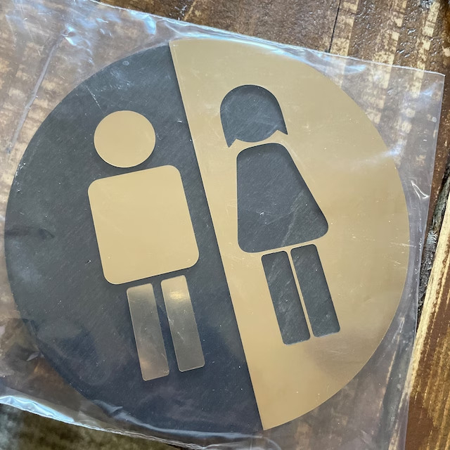 Sign cửa phòng tắm sang trọng, Bảng hiệu phòng tắm, Trang trí phòng tắm, Bảng hiệu cabin bằng Nhôm Aluminum chống nước