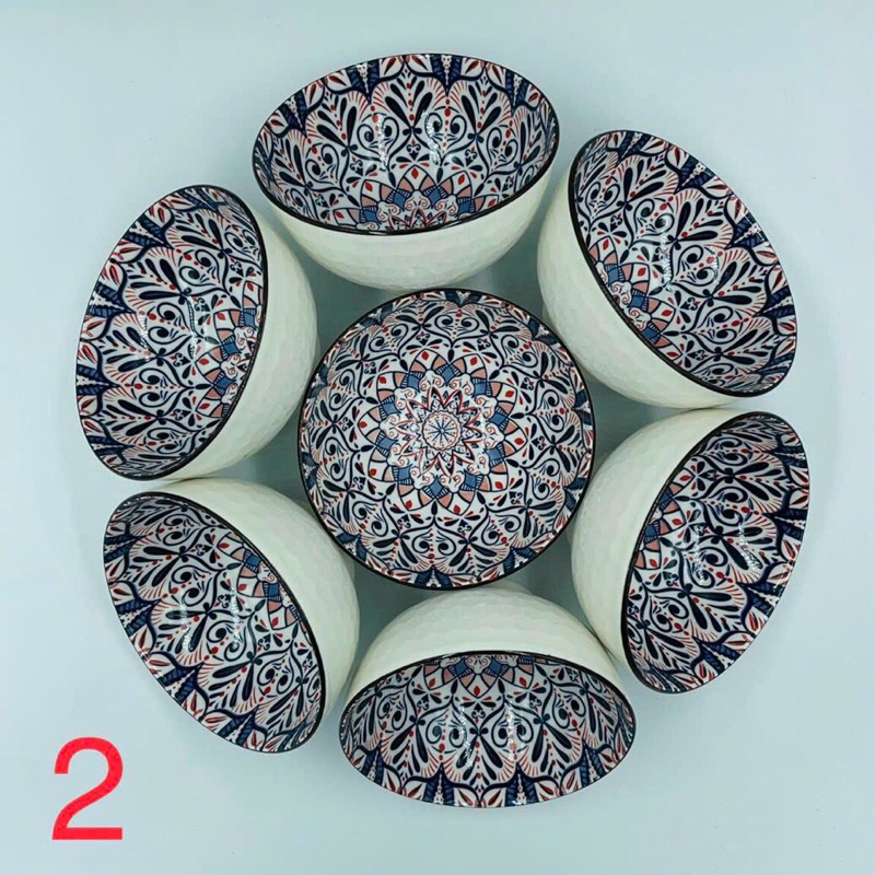Combo 10 Chén Sứ 4.5 Hoa Văn Đường Kính 11.5cm