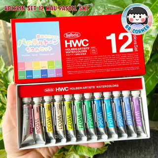 [BB Corner] Holbein bộ 5ml các set cơ bản + Set 12 màu pastel | Màu nước hạng họa sĩ Holbein