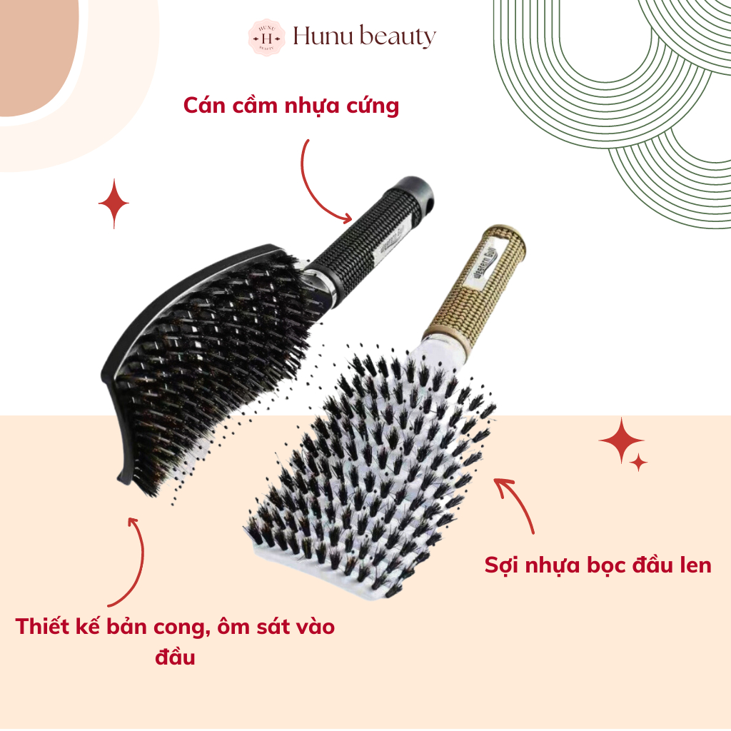 Lược bàn chải tóc nhựa cong