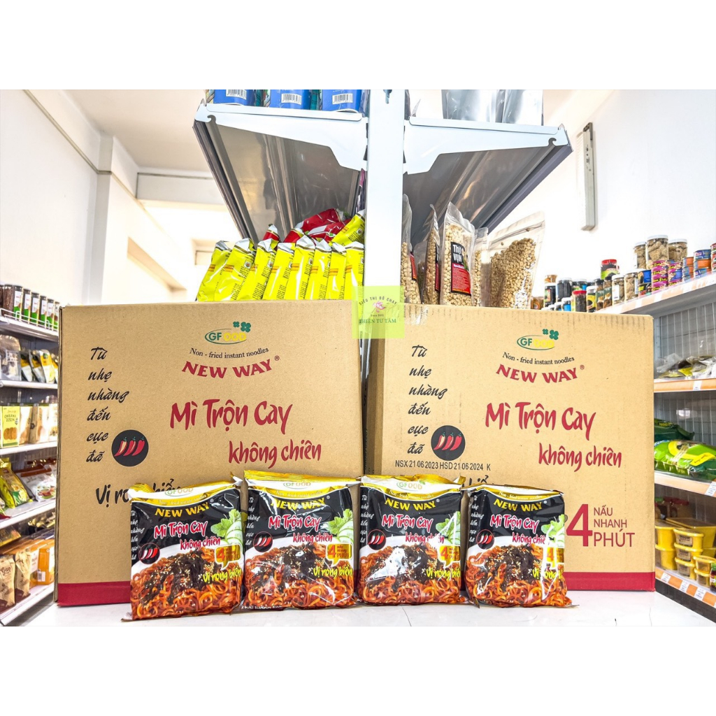 Mì Trộn Cay Vị Rong Biển New Way Sợi Mì Không Chiên Qua Dầu An Toàn Cho Sức Khỏe Thùng 30 Gói