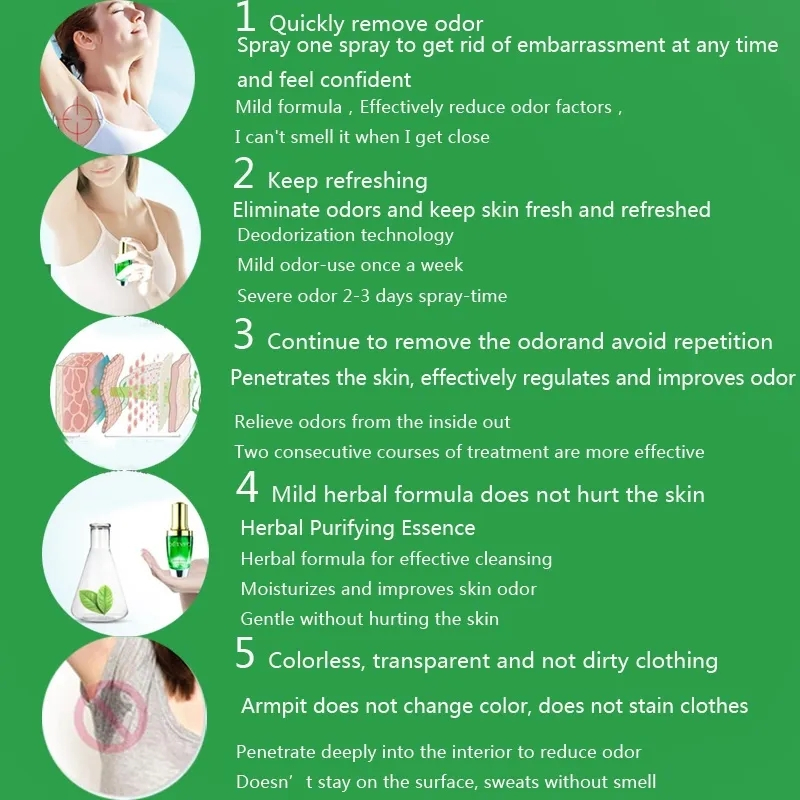 Xịt khử mùi hôi nách thảo mộc ，khử mùi hôi nách, ngăn mồ hôi nách thân thiện an toàn/30ML