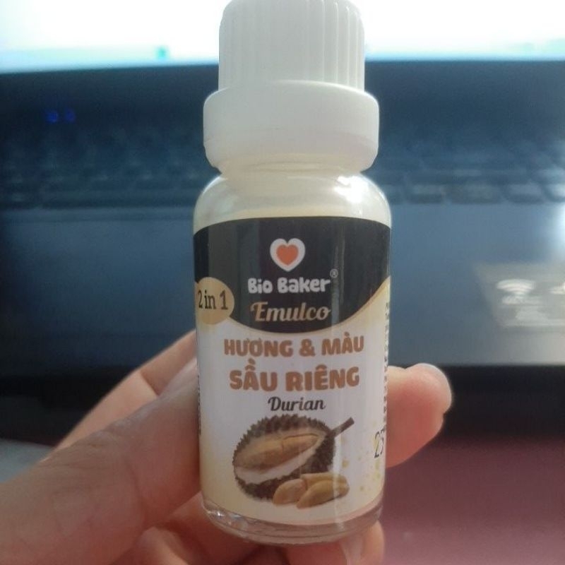 (chai20g)hương &màu SẦU RIÊNG bio baker dùng tạo màu làm bánh kem rau câu