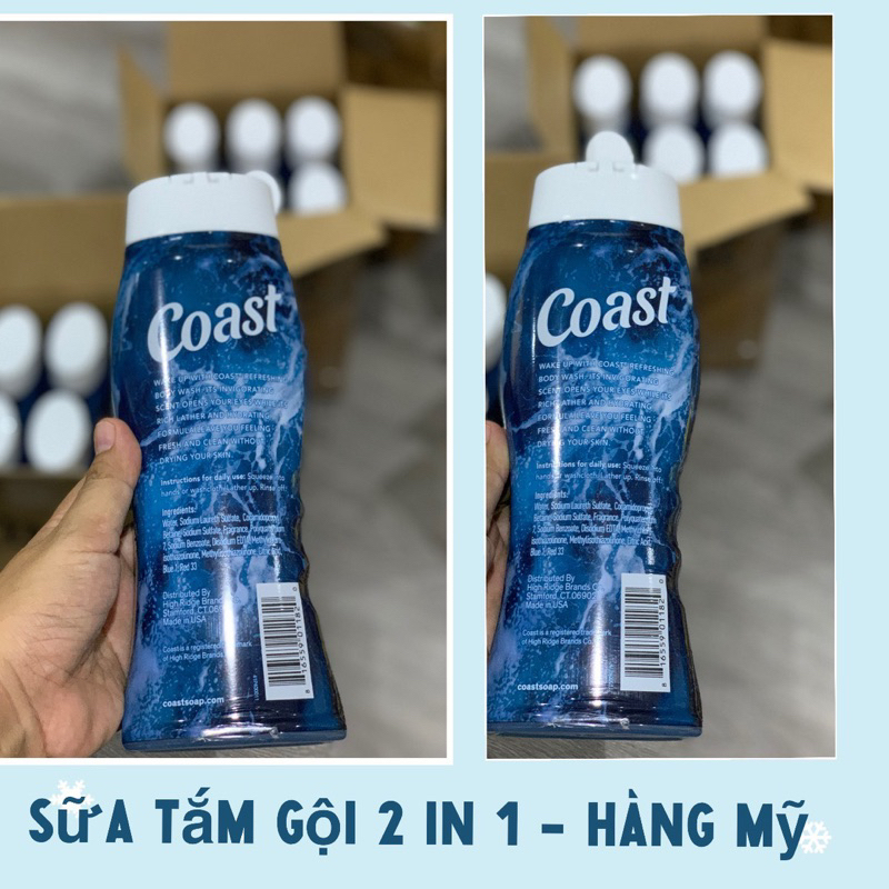 Coast Tắm Gội 2 Trong 1 Dành Cho Nam  chai lớn - Coast MỸ