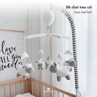 [8 mẫu] Đồ chơi treo cũi cho bé, 35 bài nhạc và thú bông, tự xoay 360 độ