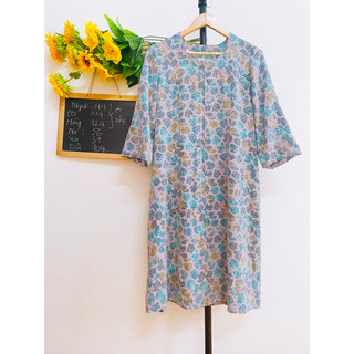 [FREESIZE,BIGSIZE] Đầm Hoa Vintage Nhật, Dáng Dài, Một Lớp, Khoá YKK, 2hand