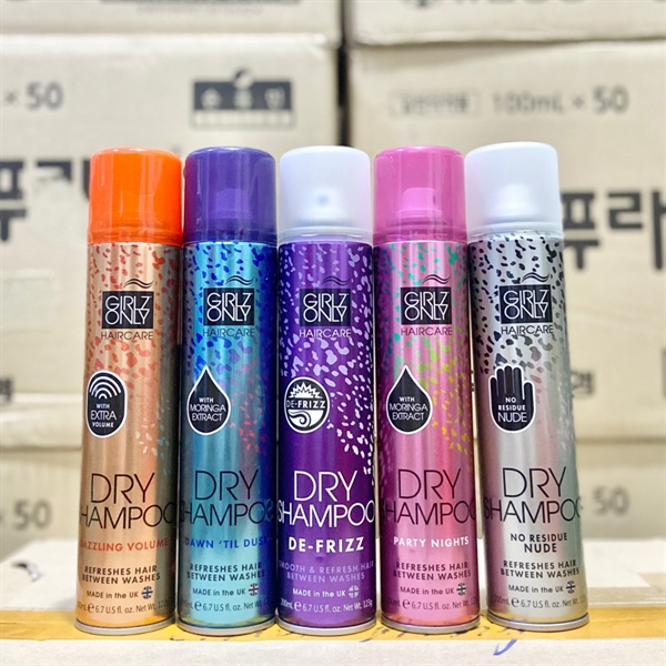Dầu Gội Khô Dry Shampoo Girlz Only Party Nights / Dawn 'Til Dusk / Dazzling Volume / No Residue Nude
