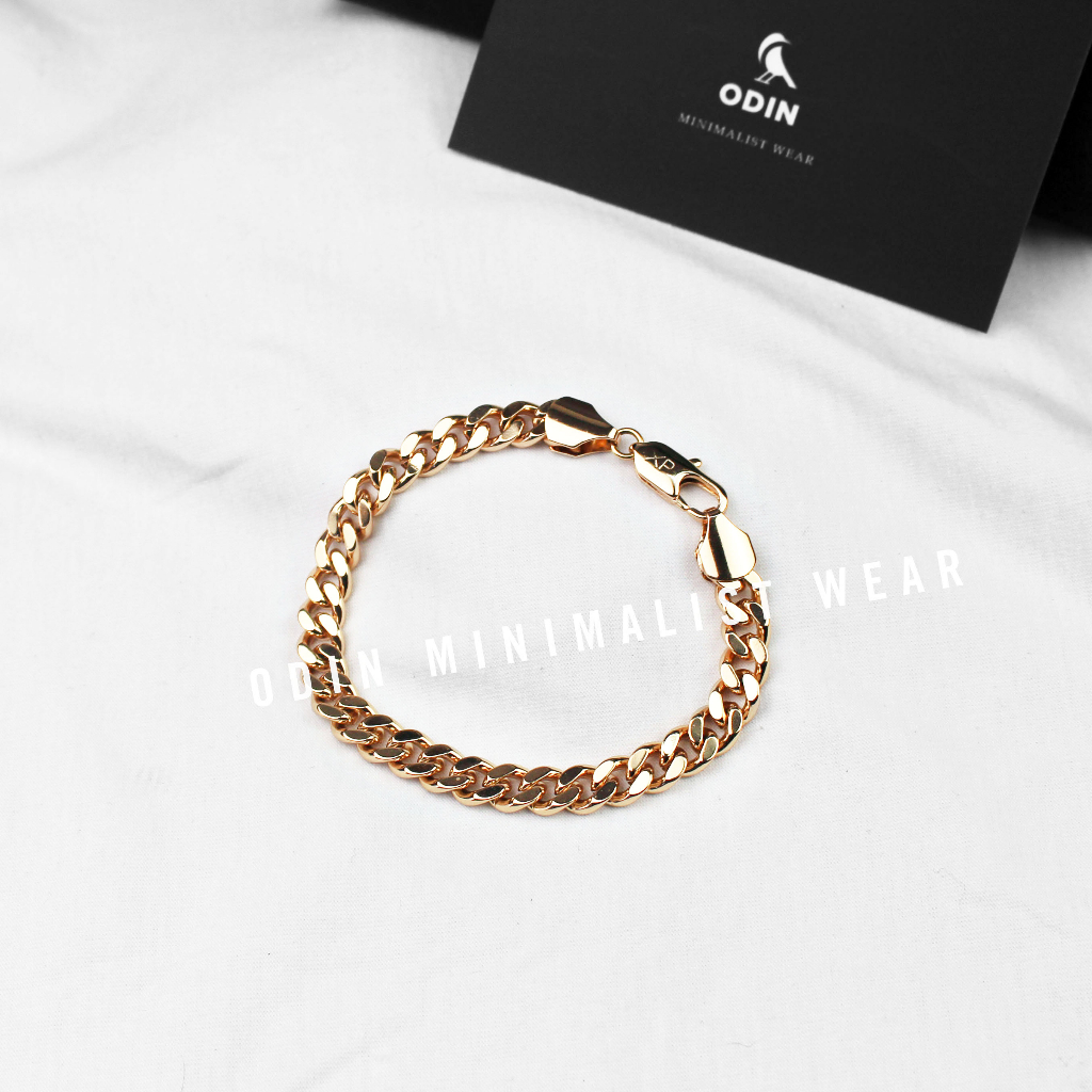 Vòng tay ODIN chain cuban miami thép titan 316L mạ PVD vàng hồng bền bỉ trong mọi môi trường