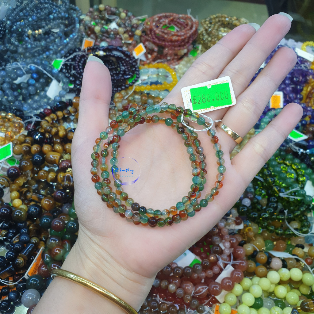 Vòng đá đa sắc 4 ly tự nhiên