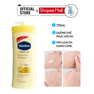 Sữa Dưỡng Thể Body Lotion Vaseline ( Bản Mỹ) Intensive Care Essential Healing Màu Vàng Phục Hồi Da 725ml