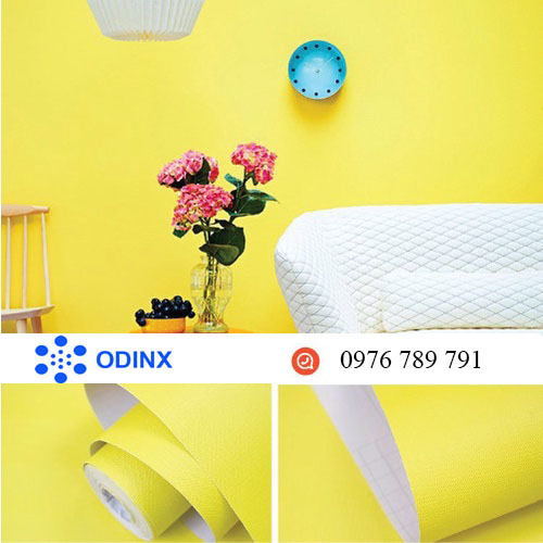 Giấy Dán Tường Phòng Ngủ Màu Trơn Nhám Cuộn 10m x 45cm Có Keo Sẵn Bóc Dán, Chống Thấm Nước ODINX