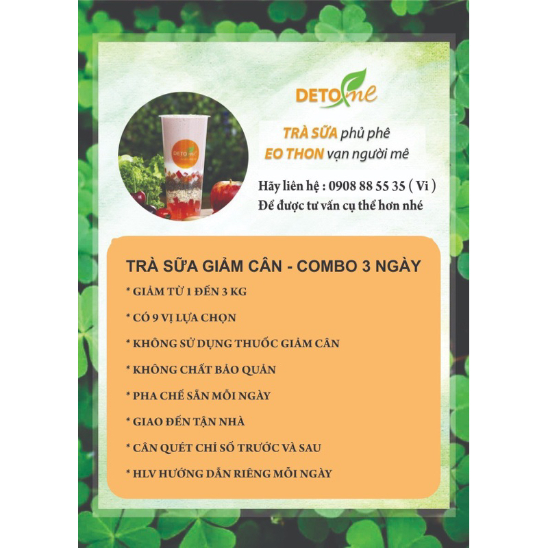 Detox Me Trà Sữa Giảm Cân - 3 ngày 9 Vị