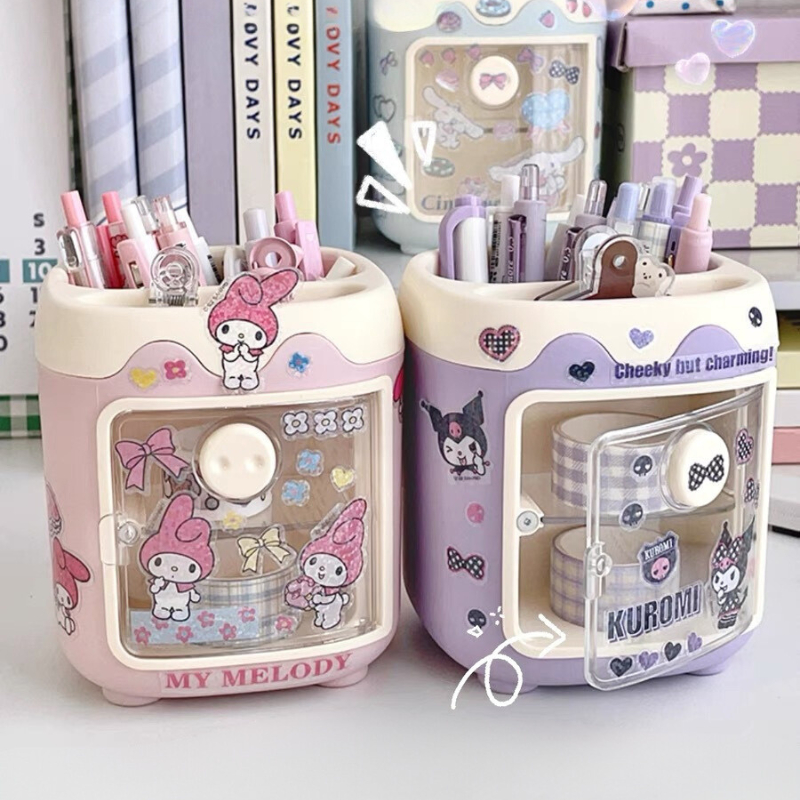 Hộp đựng bút, đồ makeup để bàn hình mũi lợn cute, đáng iu, kèm sticker - Hộp bút