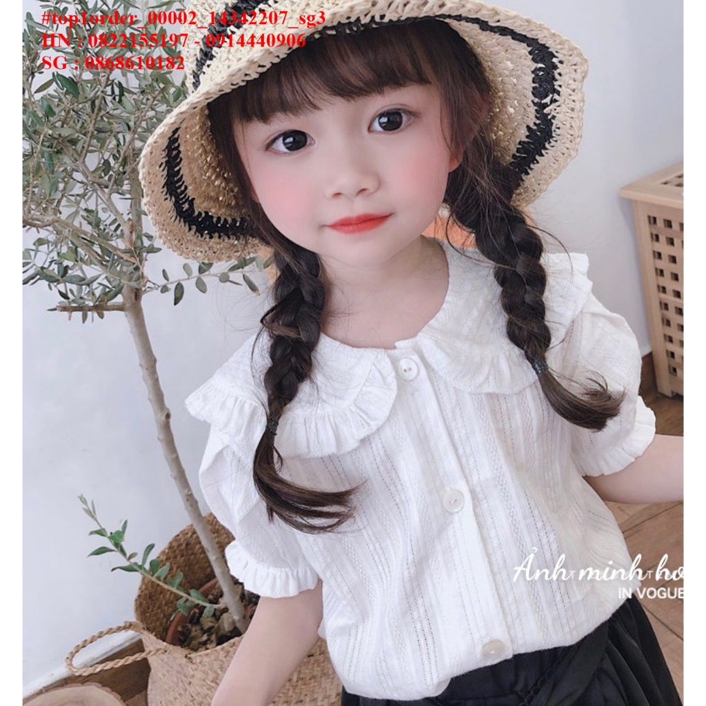 💖Hàng sỉ HN💖 Áo bé gái sơ mi trắng, chất đũi mềm, size 7-12, top1order_00002_14342207_sg3