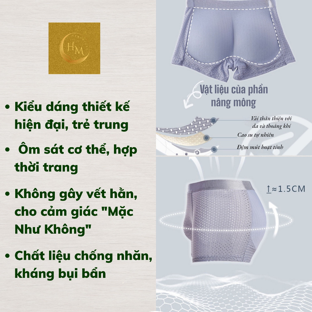 Quần Boxer Nam nâng mông Menpro.vn cao su non cao cấp, giúp bờ mông đầy đặn và tròn trịa - HAMY-STORE.VN