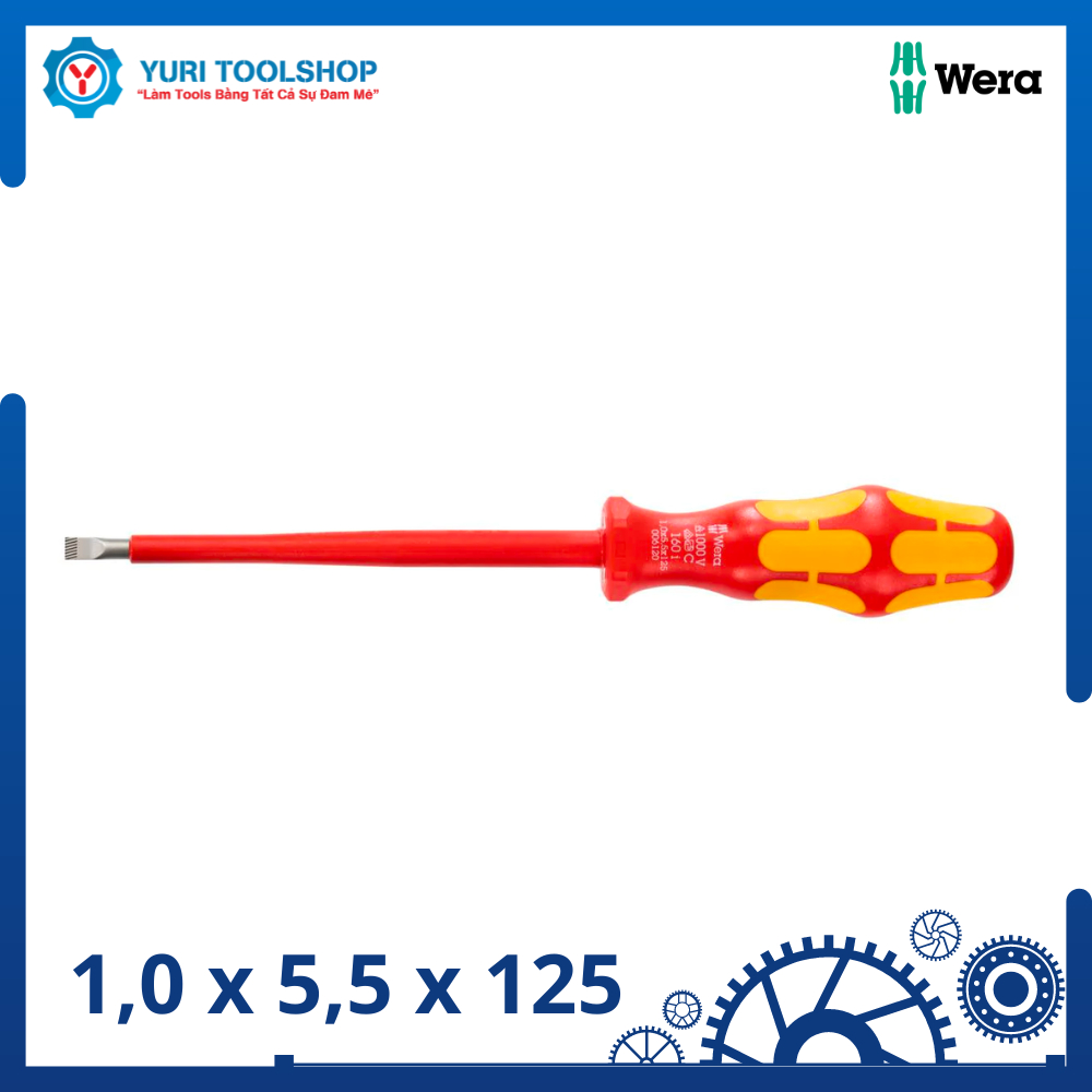 Tua Vít Dẹt Cách Điện Wera 160 i 1,0 x 5,5 x 125 mm - 05006120001