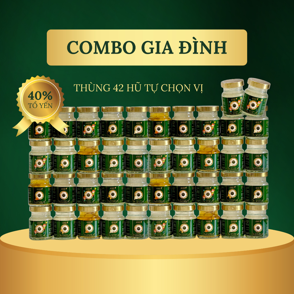 Thùng yến hũ chưng sẵn 40% tổ yến thực phẩm bổ sung KNEST YẾN SÀO KHANG 42 hũ 75ml