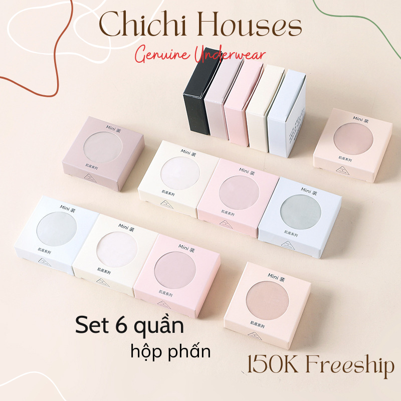 Set 6 quần lót nữ su thạch băng lụa kháng khuẩn tàng hình trong hộp mini không đường may cao cấp EvaBra 6135