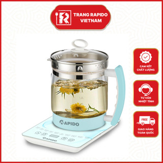 Ấm Điện Thủy Tinh Đa Năng Rapido Với 24 Chế Độ Nấu Tự Động Đun Siêu Tốc Bền, Đẹp -Bảo Hành 12 Tháng