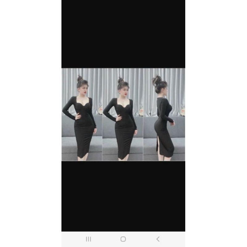đầm cúp ngực dài quyến rũ