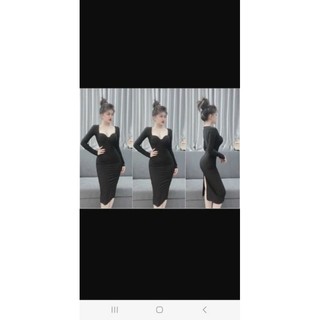 đầm cúp ngực dài quyến rũ