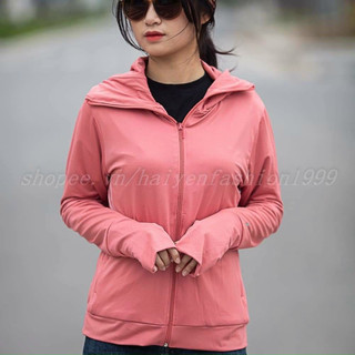 Áo chống nắng 2 lớp nữ bo gấu thoáng khí lưới nách tặng kèm khẩu trang