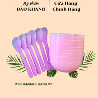 Bát nhựa dẻo, thìa nhựa đắp mặt nạ