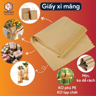 Giấy xi măng, giấy kraft cứng dai và mịn 102x73cm bọc hoa, gói quà, cắt rập may