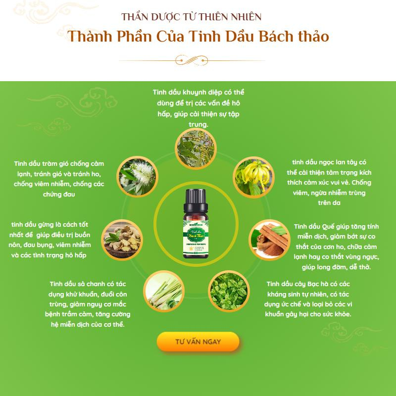 Tinh Dầu Bách Thảo Giảm Ho, Sổ Mũi, Khò Khè Cho Bé