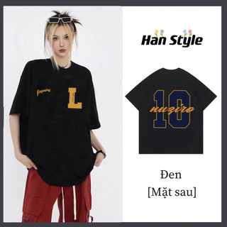 SUZZIN Oversize 100% Thương Hiệu Địa Phương Rời Chữ L Số 10 Đảo Chiều Áo Thun In Hình Unisex Hàng Đầu N0275