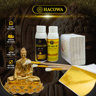 Combo dát vàng gói tiết kiệm đủ dụng cụ  kèm theo trên chất liệu thạch cao, tượng phật