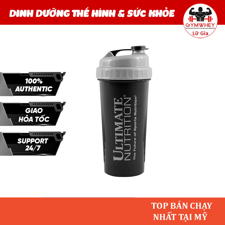 Bình lắc Tập Gym Phụ Kiện Tập Luyện Thể hình ULTIMATE NUTRITION SHAKER 1N 700ML