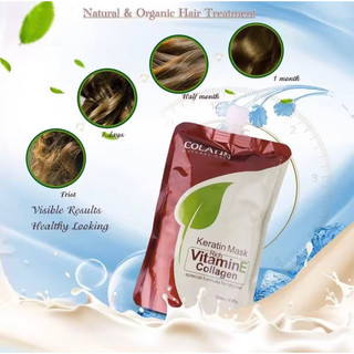 Hấp túi phục hồi tóc hư tổn Colatin Vitamin E – Keratin Mask 500ml