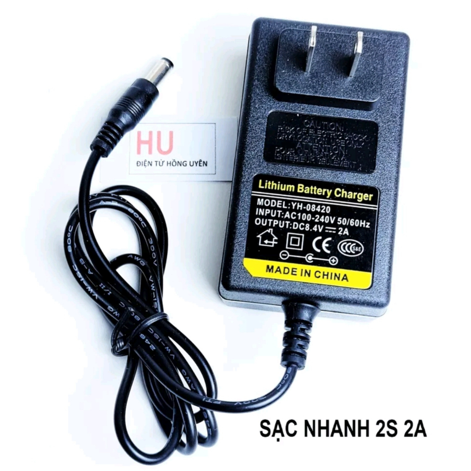 Sạc pin 2S 8,4V 2A. Sạc pin máy hút bụi, sạc pin xe điều khiển, máy khoan và các pin 2S 7.2V - 8.4V
