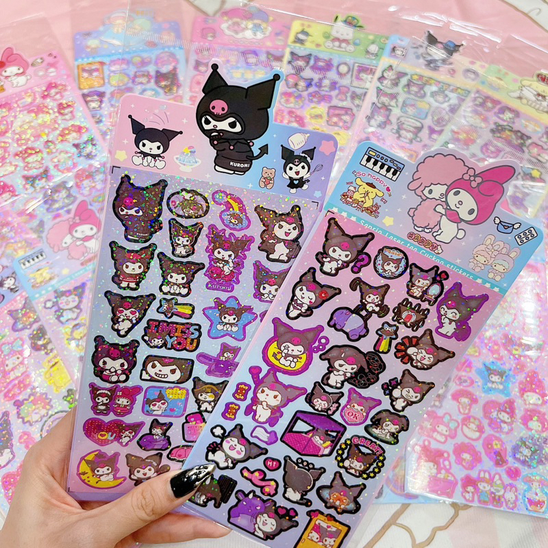 Sticker Gấu Dâu Lotso Bear Kim Tuyến Hình Dán Trang Trí - 1 Tấm