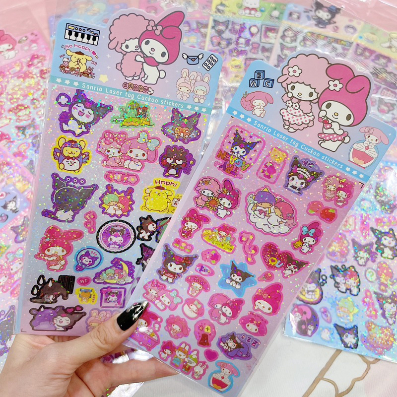 Sticker Gấu Dâu Lotso Bear Kim Tuyến Hình Dán Trang Trí - 1 Tấm