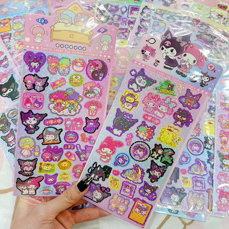 Sticker Gấu Dâu Lotso Bear Kim Tuyến Hình Dán Trang Trí - 1 Tấm