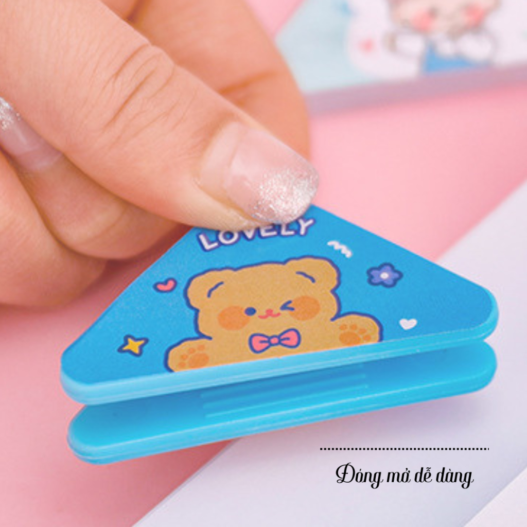 Kẹp Giấy Nhựa Hình Tam Giác, Nhiều Hình Ảnh Hoạt Hình Dễ Thương