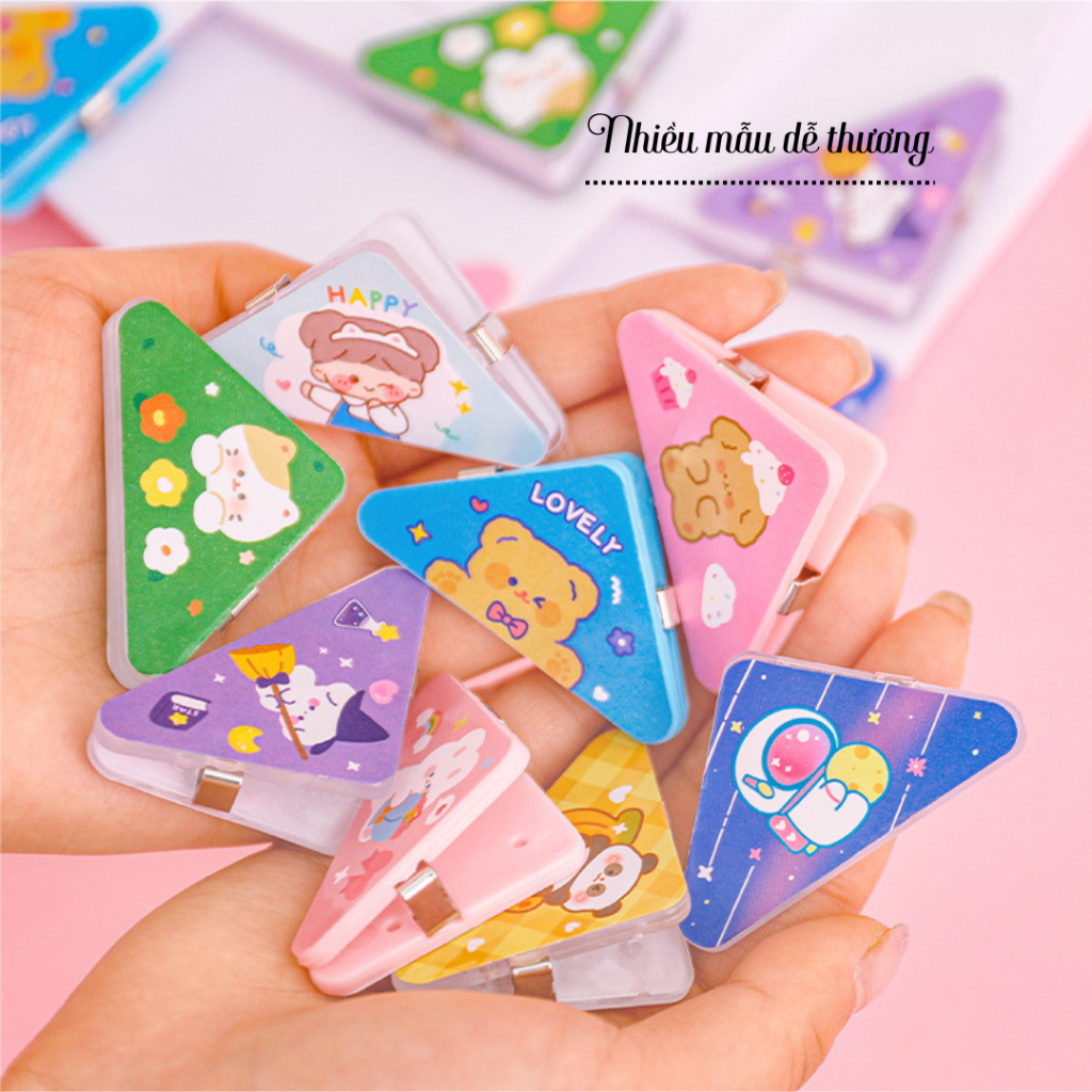 Kẹp Giấy Nhựa Hình Tam Giác, Nhiều Hình Ảnh Hoạt Hình Dễ Thương