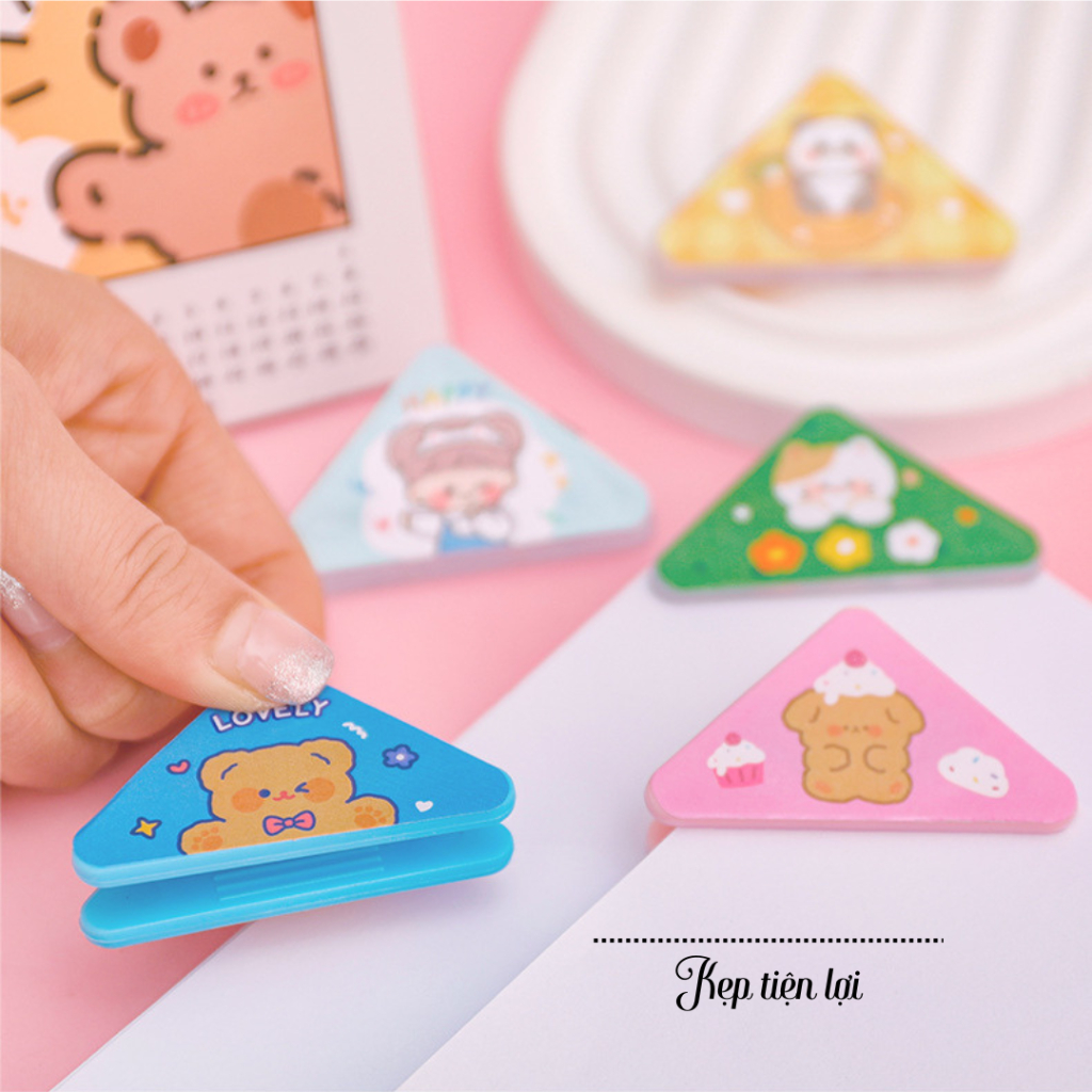 Kẹp Giấy Nhựa Hình Tam Giác, Nhiều Hình Ảnh Hoạt Hình Dễ Thương