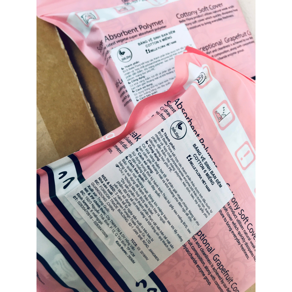 Combo băng vệ sinh belle flora Ugly Zoo ban đêm, 3 gói.