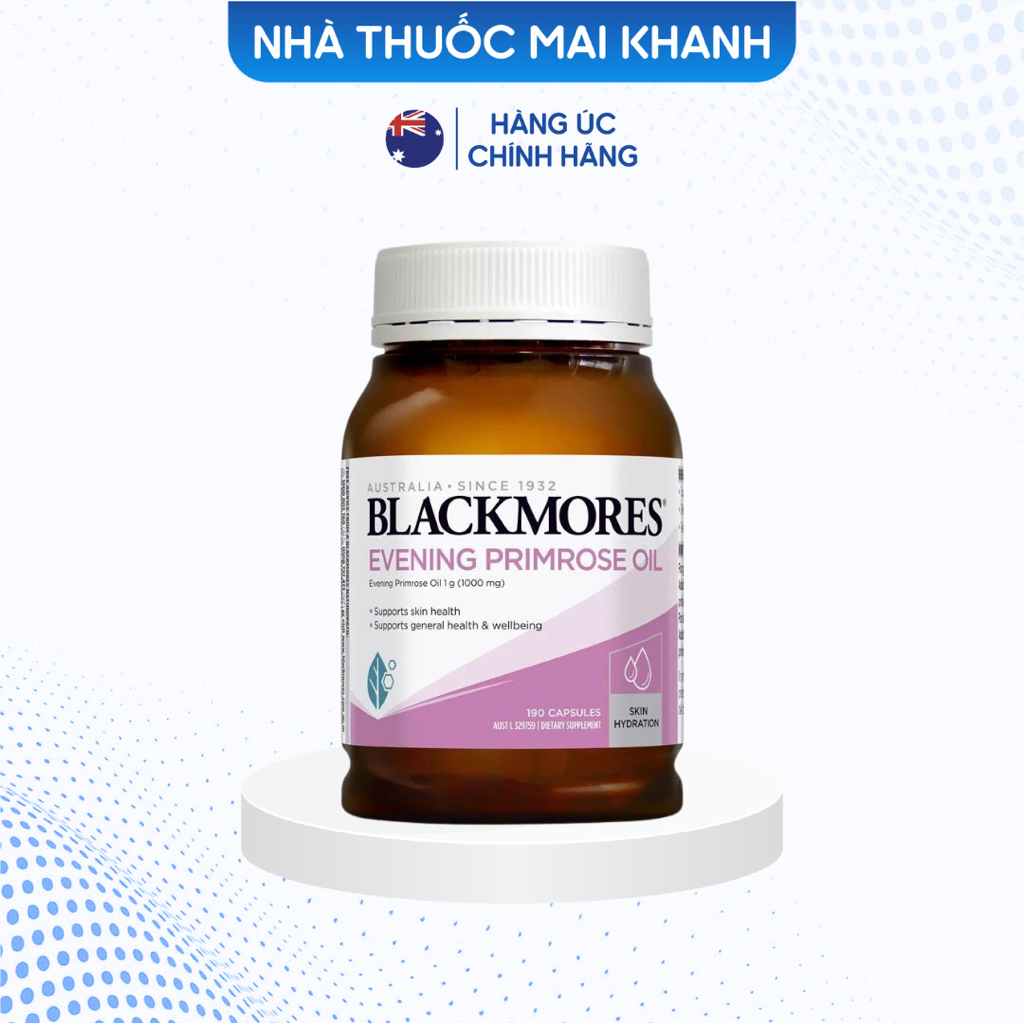 Tinh dầu hoa anh thảo Evening Primrose Oil Blackmores Úc 190 viên, cân bằng nội tiết tố, làm đẹp da