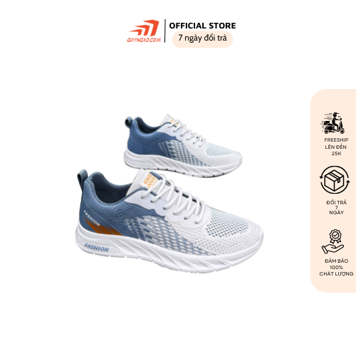 Giày thể thao nam, giày chạy bộ thoáng khí Keep Fashion vải sợi đế cao su phong cách Hàn quốc xanh sáng
